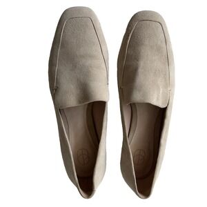 Porte & Paire Beige Tan Nude Size 36 Calf Leather Suede Soft Slip-on Loafers